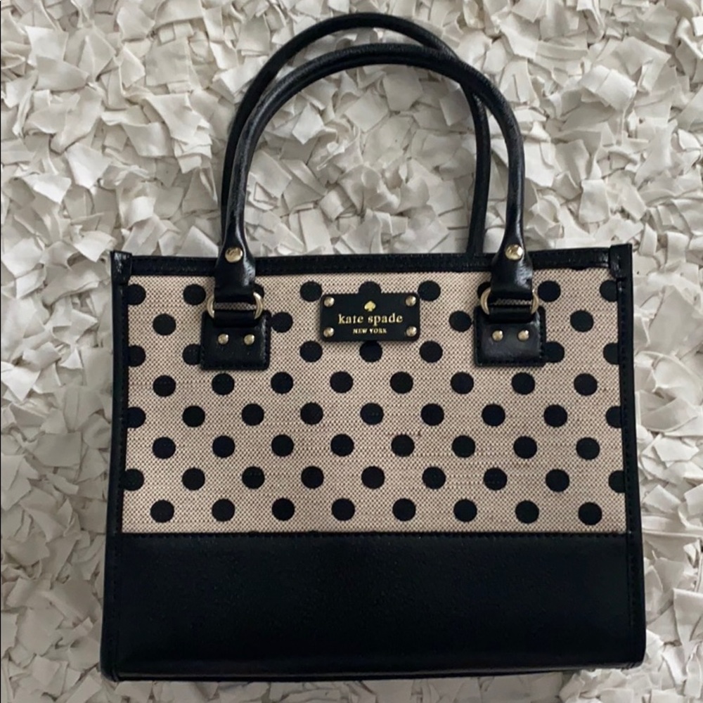 Kate Spade Black and Cream Polka Dot Satchel